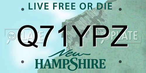 Q71YPZ New Hampshire License Plate