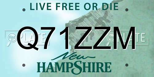 Q71ZZM New Hampshire License Plate