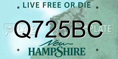 Q725BC New Hampshire License Plate