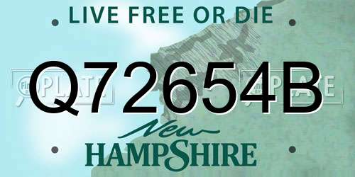 Q72654B New Hampshire License Plate
