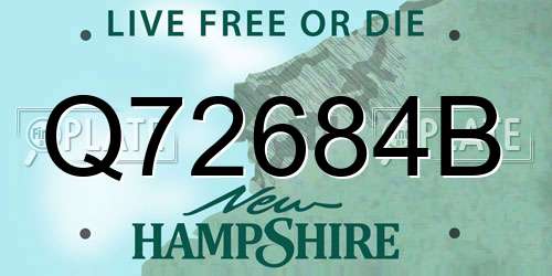Q72684B New Hampshire License Plate