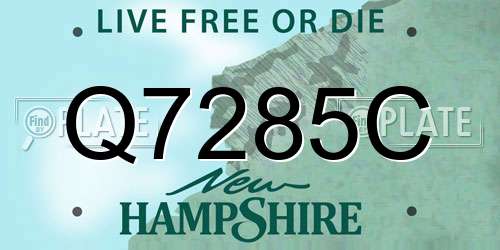 Q7285C New Hampshire License Plate