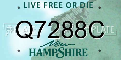 Q7288C New Hampshire License Plate