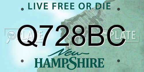 Q728BC New Hampshire License Plate