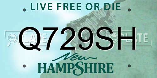 Q729SH New Hampshire License Plate