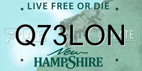 Q73LON New Hampshire License Plate