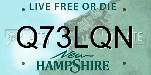 Q73LQN New Hampshire License Plate