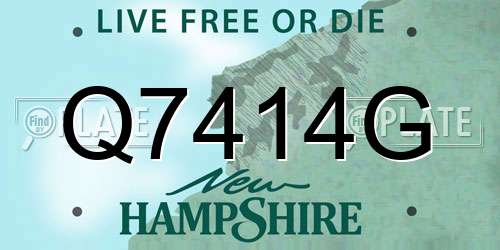 Q7414G New Hampshire License Plate