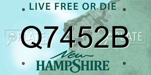 Q7452B New Hampshire License Plate