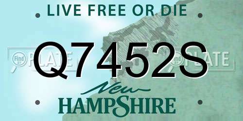 Q7452S New Hampshire License Plate