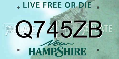 Q745ZB New Hampshire License Plate