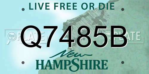 Q7485B New Hampshire License Plate