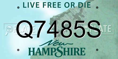 Q7485S New Hampshire License Plate