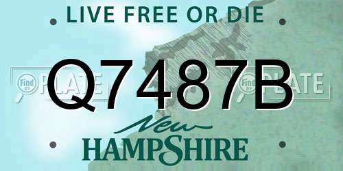 Q7487B New Hampshire License Plate