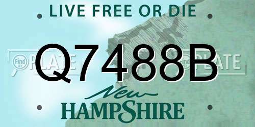 Q7488B New Hampshire License Plate