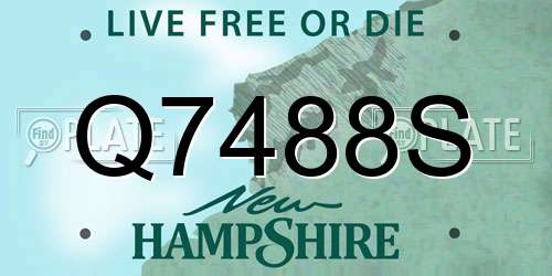 Q7488S New Hampshire License Plate