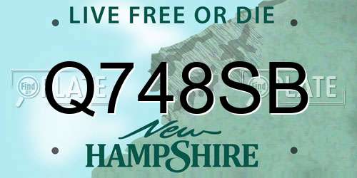 Q748SB New Hampshire License Plate