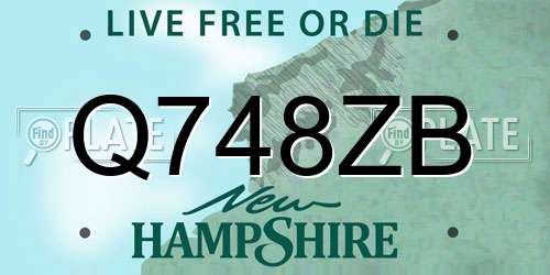 Q748ZB New Hampshire License Plate