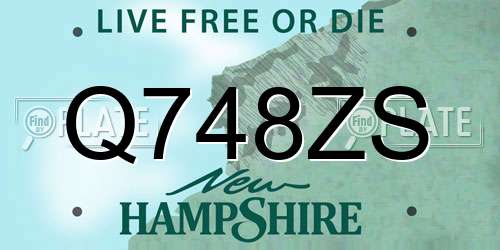Q748ZS New Hampshire License Plate