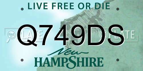 Q749DS New Hampshire License Plate