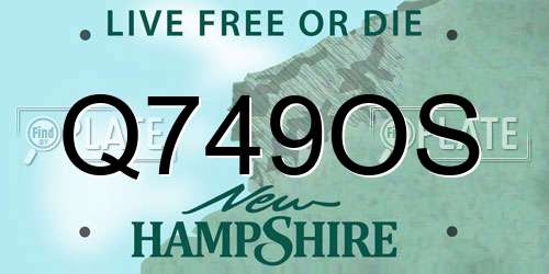 Q749OS New Hampshire License Plate