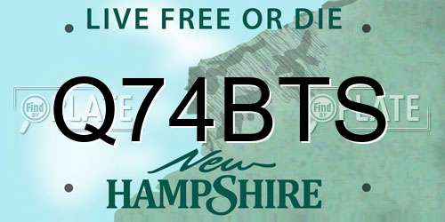 Q74BTS New Hampshire License Plate