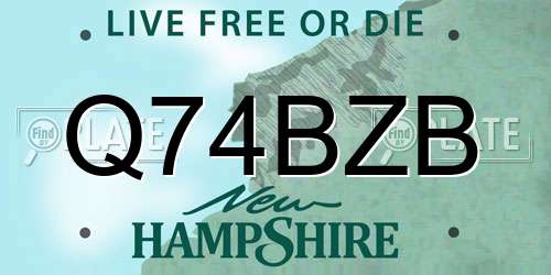 Q74BZB New Hampshire License Plate