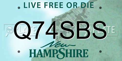 Q74SBS New Hampshire License Plate