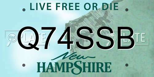 Q74SSB New Hampshire License Plate