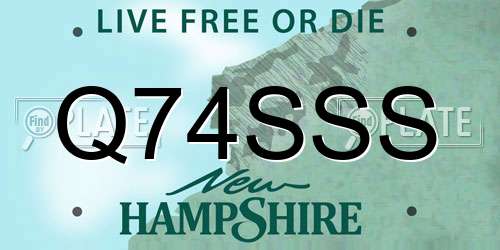 Q74SSS New Hampshire License Plate