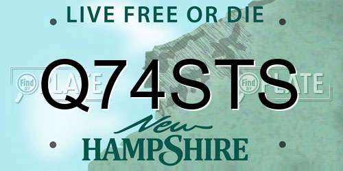 Q74STS New Hampshire License Plate