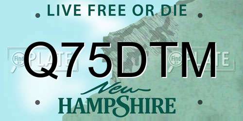 Q75DTM New Hampshire License Plate