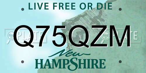 Q75QZM New Hampshire License Plate