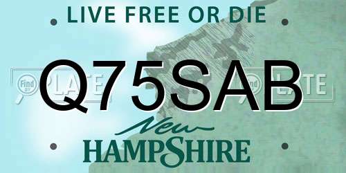 Q75SAB New Hampshire License Plate