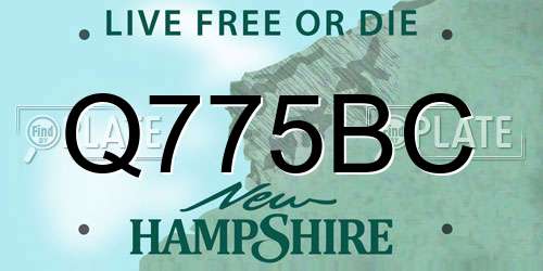 Q775BC New Hampshire License Plate