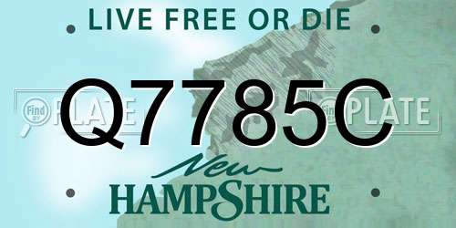 Q7785C New Hampshire License Plate