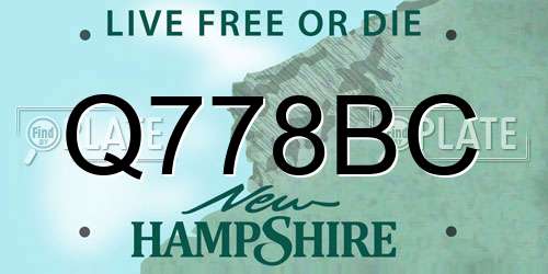 Q778BC New Hampshire License Plate