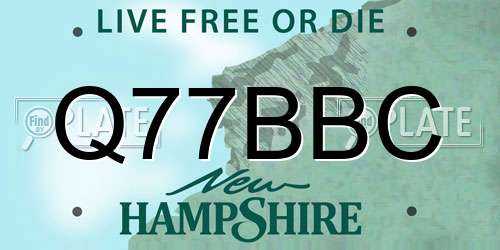 Q77BBC New Hampshire License Plate