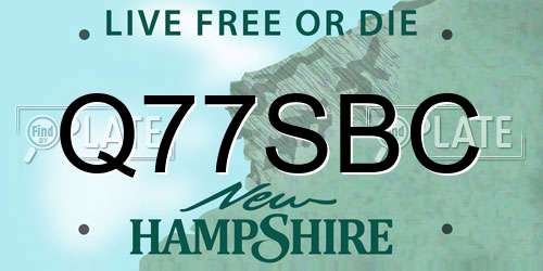 Q77SBC New Hampshire License Plate