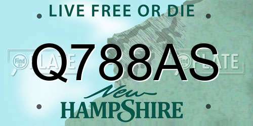 Q788AS New Hampshire License Plate