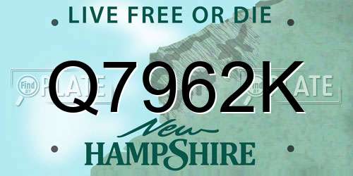 Q7962K New Hampshire License Plate