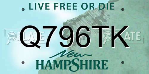 Q796TK New Hampshire License Plate