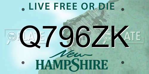 Q796ZK New Hampshire License Plate