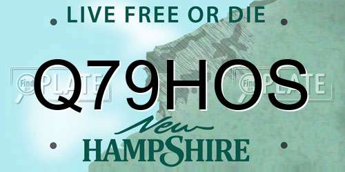 Q79HOS New Hampshire License Plate
