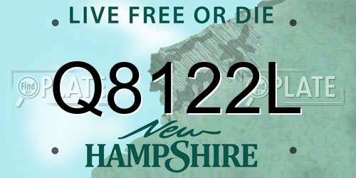 Q8122L New Hampshire License Plate