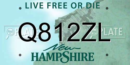 Q812ZL New Hampshire License Plate