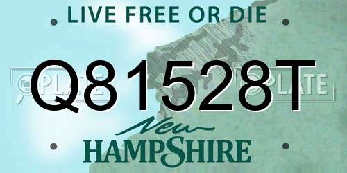 Q81528T New Hampshire License Plate