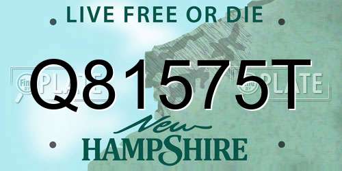 Q81575T New Hampshire License Plate