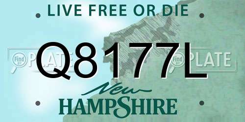 Q8177L New Hampshire License Plate