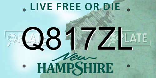 Q817ZL New Hampshire License Plate